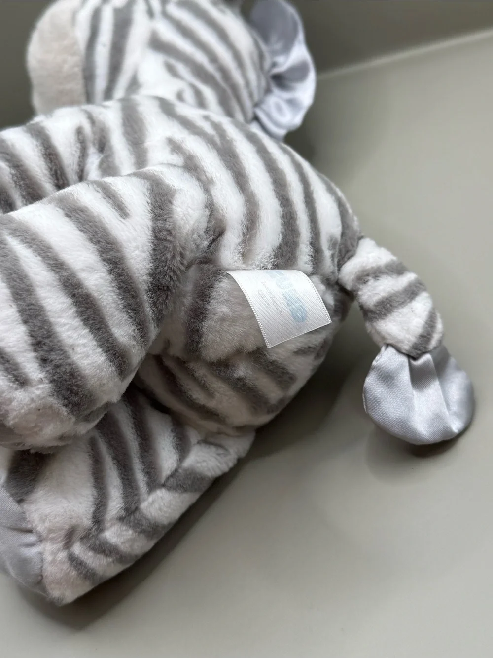 Baby GUND Zebra Zebra Plush Stuffed Animal Lovey Satin Trim